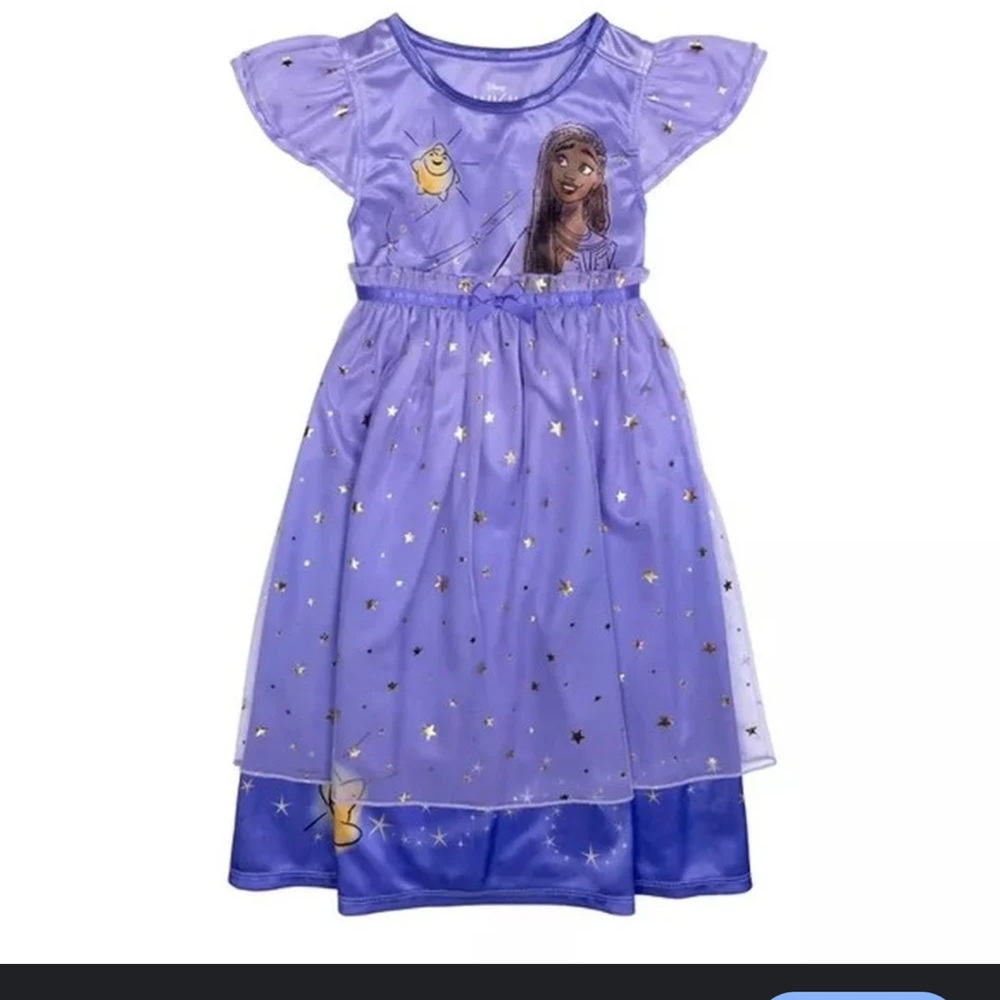 Disney Wish Asha and Wishing Star Girl's Fancy Satiny Tulle Nightgown‎